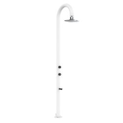 White Aluminum Shower Head Led