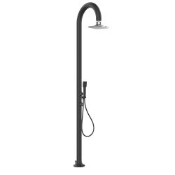 Black Aluminum Led Shower With Hand Shower