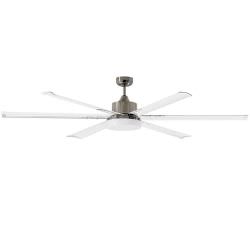Grey and white ceiling fan