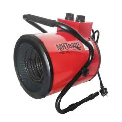 Electric fan heater MHTeam EH4-03 with handle 3000W powerful hot air generator for production halls and building sites 2 heating levels 1000-3000 Watt protection IPX4 colour Red