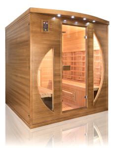Infrared sauna Spectra series with emitters in technology Dual Healthy infrared technology Full Spectrum Quartz and Magnesium Structure of Canadian Picea wood and tempered glass Digital control panel Audio MP3 FM Temperature from 18 to 60 degrees