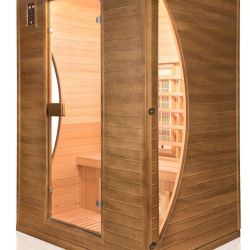 Infrared sauna Spectra 2 seats with 7 emitters in Dual Healthy infrared technology Full Spectrum Quartz and Magnesium Structure in Picea Canadese wood and tempered glass Digital control panel Audio MP3 FM Power 1980W