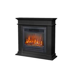 Black Electric Fireplace With Lucius Ins