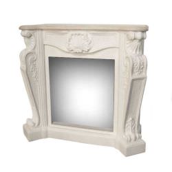 Frame for fireplace classic style Louis Stone color White opaque Suround suitable for inserts Albany Cassette600 and Trivero70 Size 1110 x 1275 x 485 mm