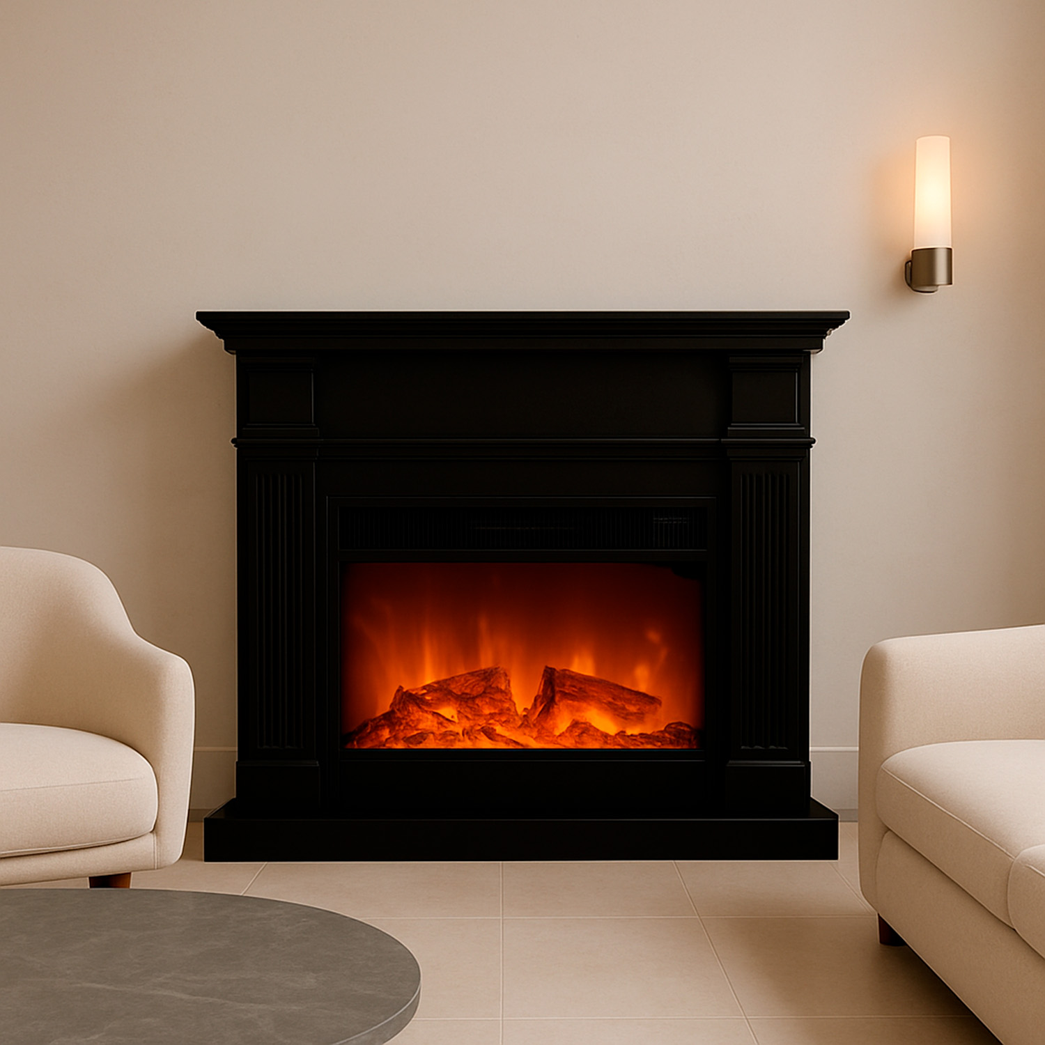 Black Electric Fireplace For Decorating