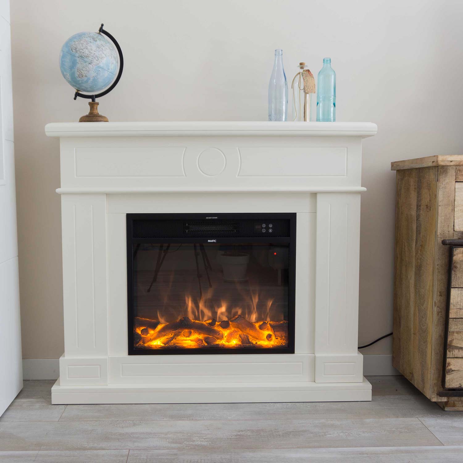 White Fireplace For Decorating