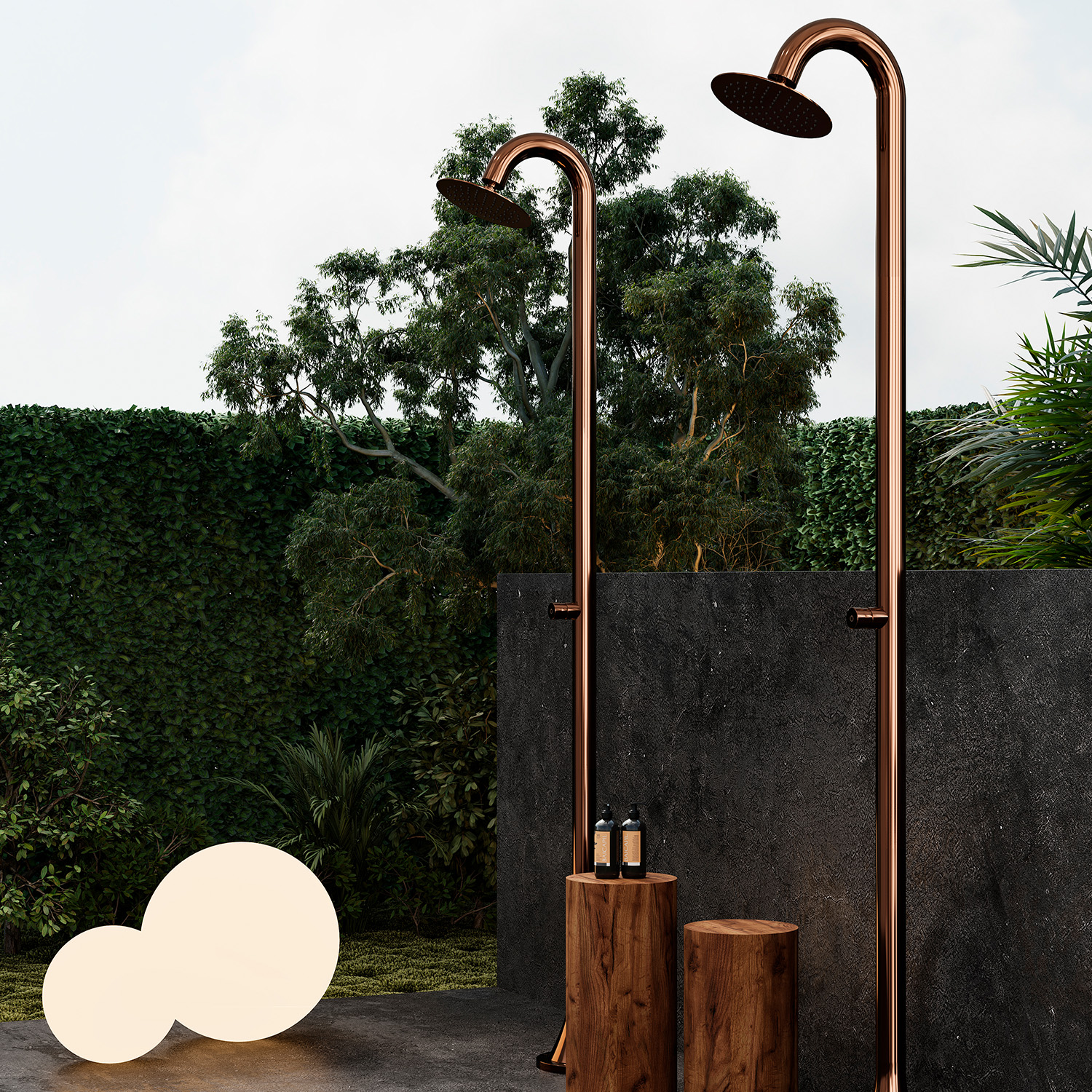 Ducha Exterior Temporizada Inox Negra