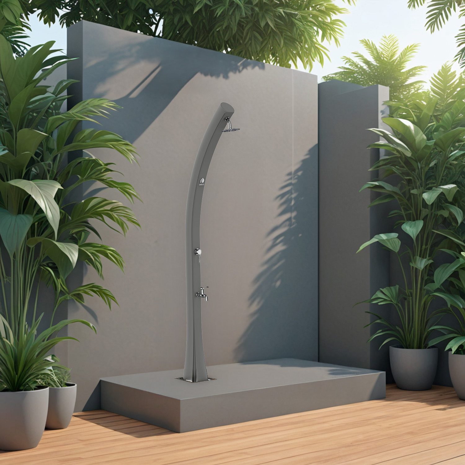 Doccia Bordo Piscina Sined Sole Grigia