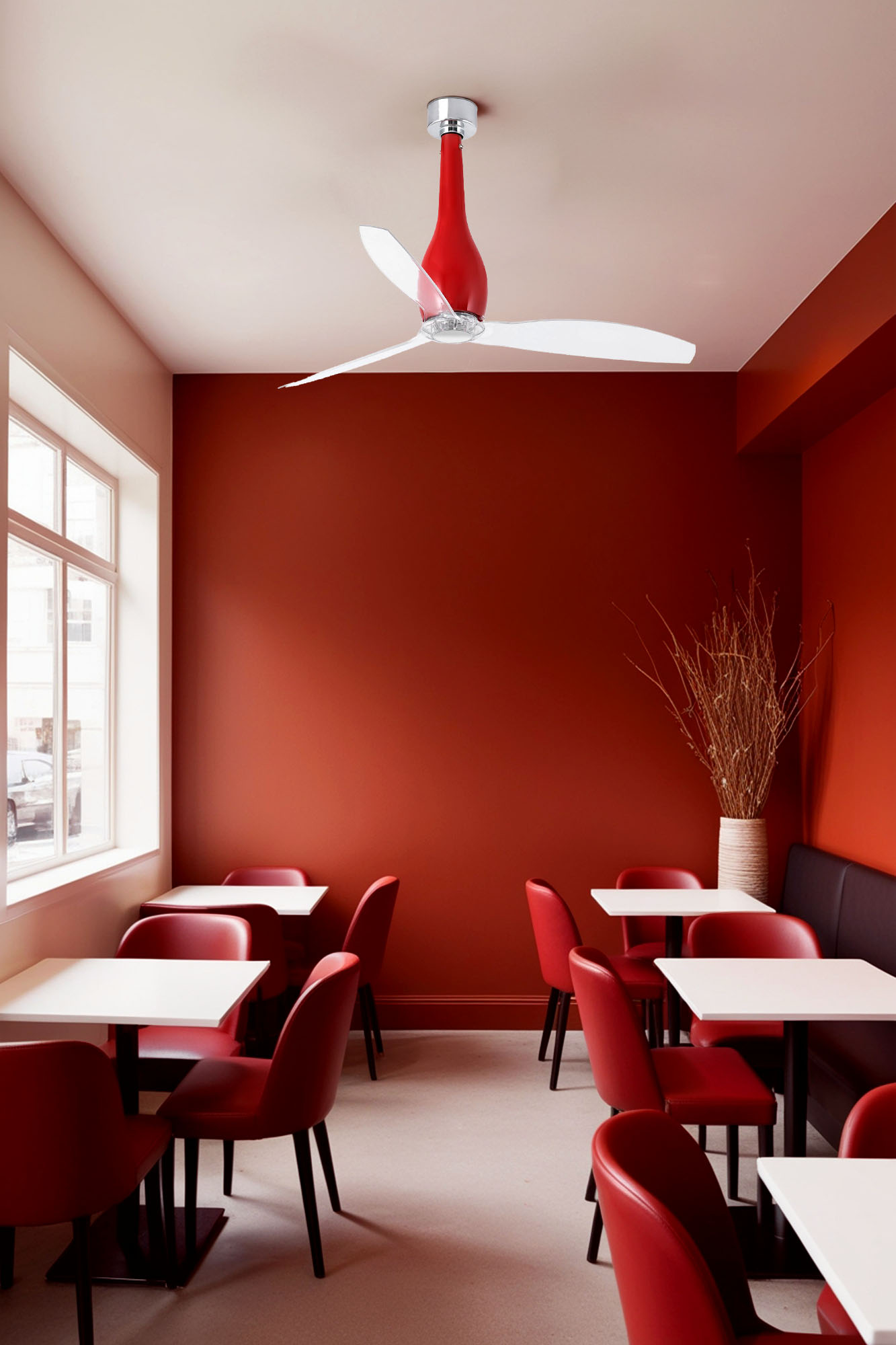 Ventilatore Rosso Da Soffitto Senza Luce