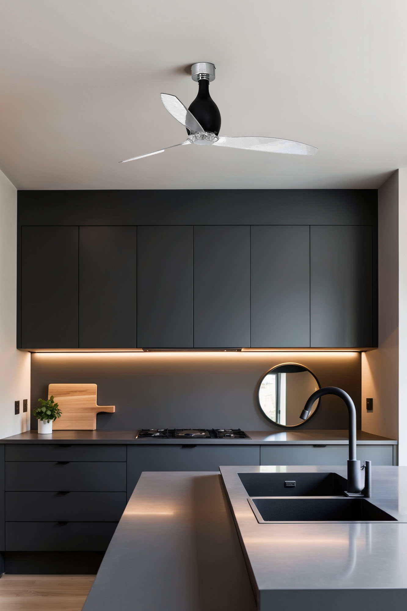 Ventilador Negro Con Control Remoto