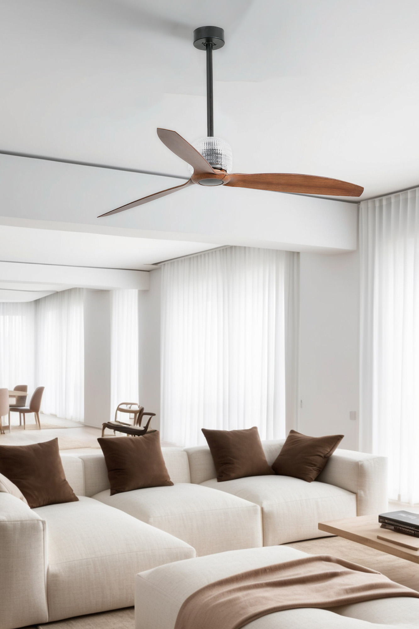 Ventilatore Senza Luce Deco Fan Nero