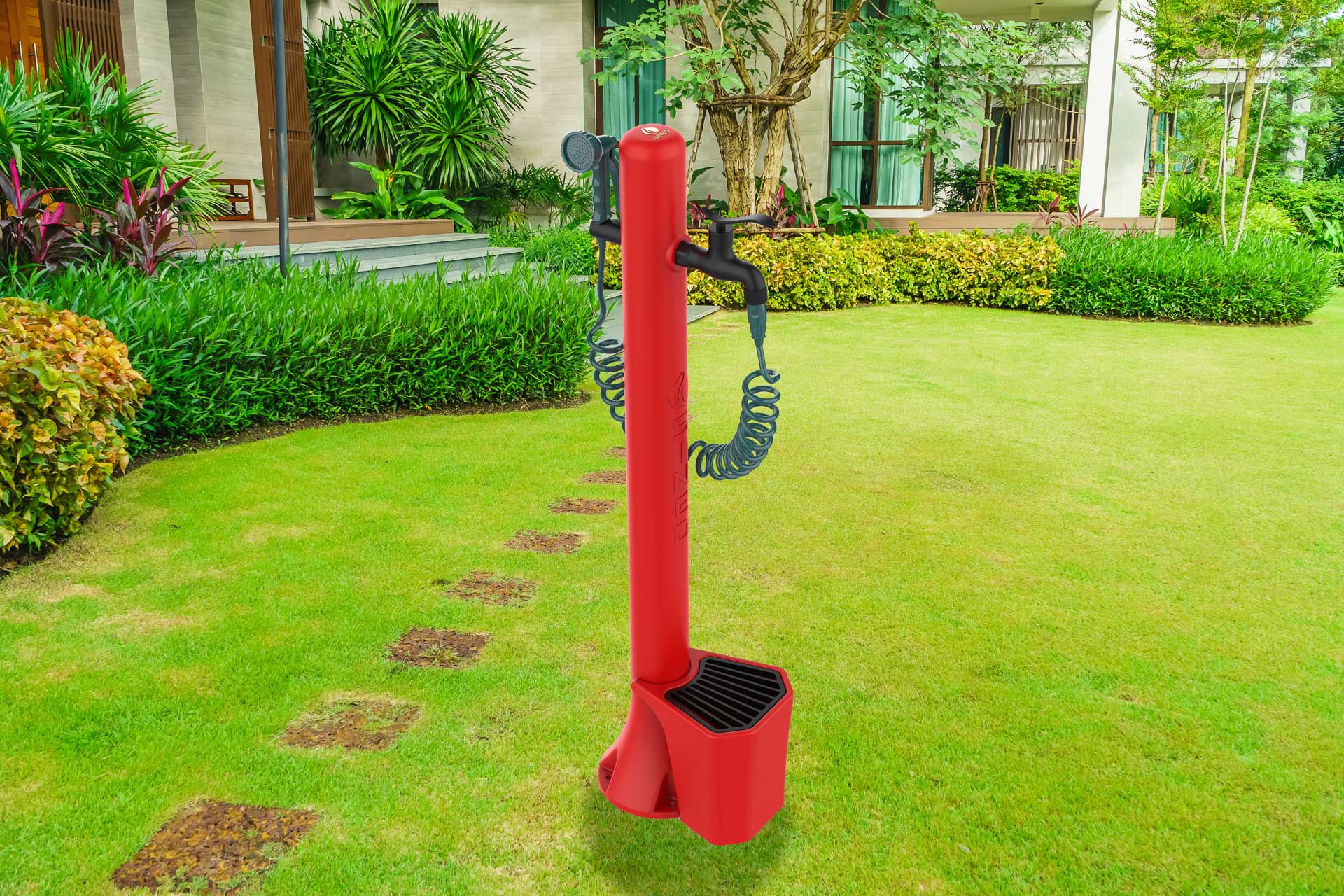 Punto acqua rosso per giardino