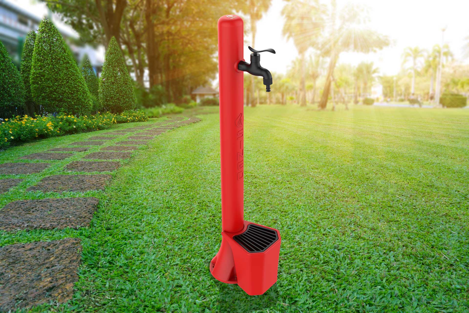 Kit de fuente roja con cubo