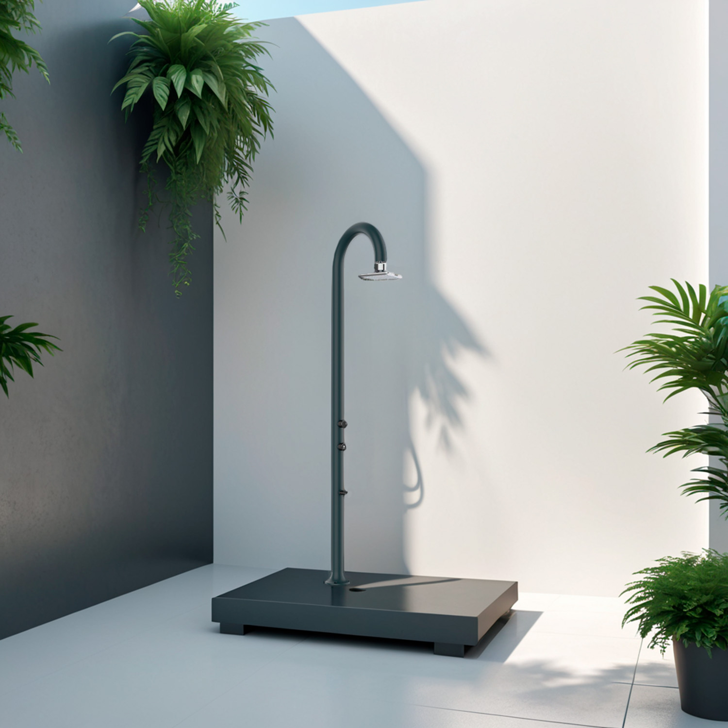 Led Outdoor Shower In Aluminum Gray