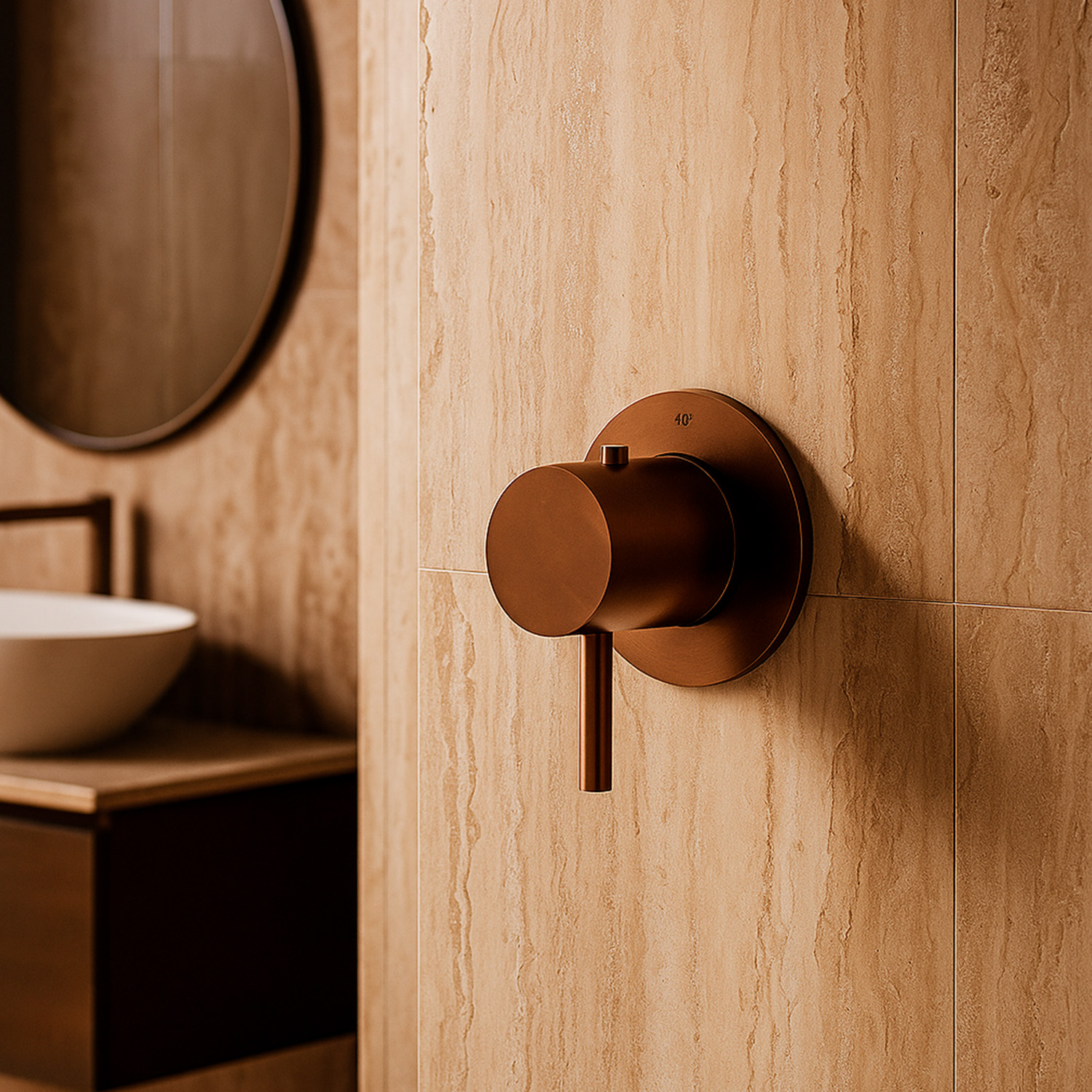 The Levante wallmounted thermostatic mixer