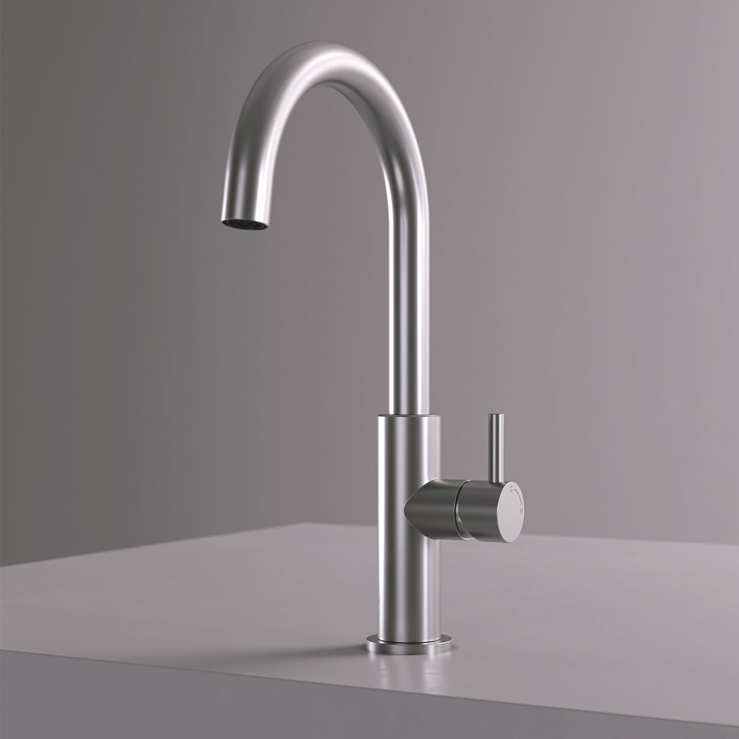 Rubinetto miscelatore cucina alto inox