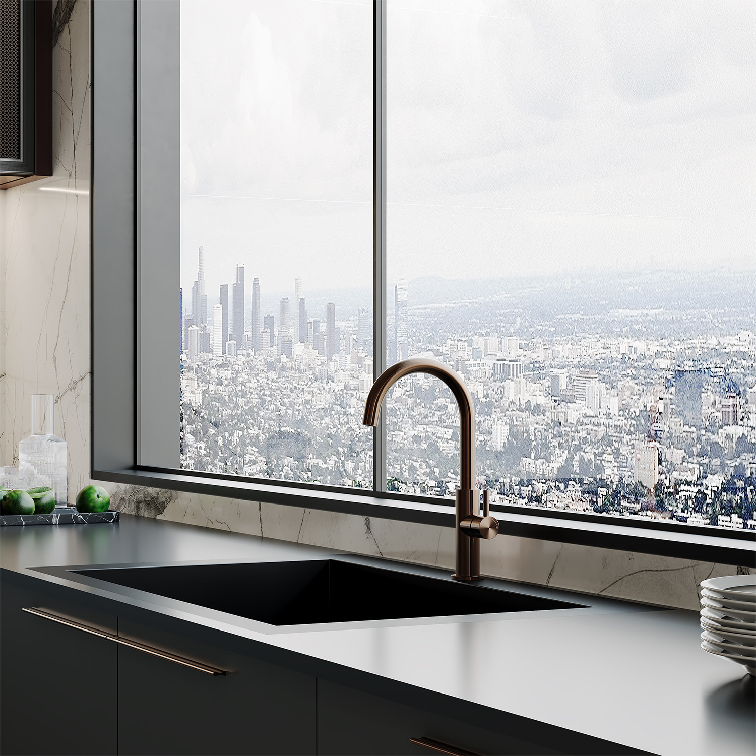Rubinetto miscelatore cucina alto inox