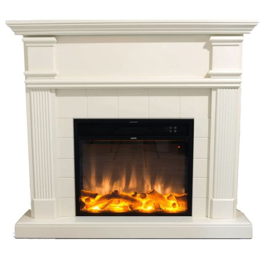 Cheminée électrique murale blanche 1500W effet flamme Monte Bianco