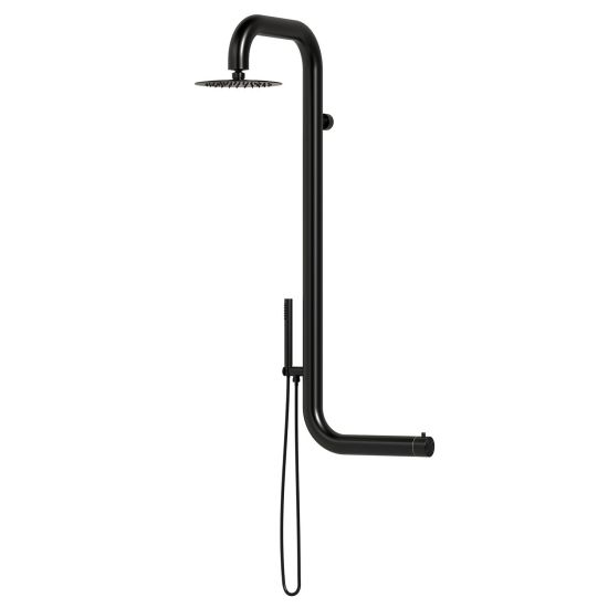 Black Stainless Steel Outdoor Wall Shower