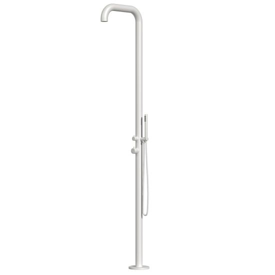 White Stainless Steel Outdoor Shower