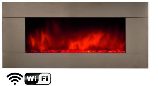 Electric fireplace for wifi wall