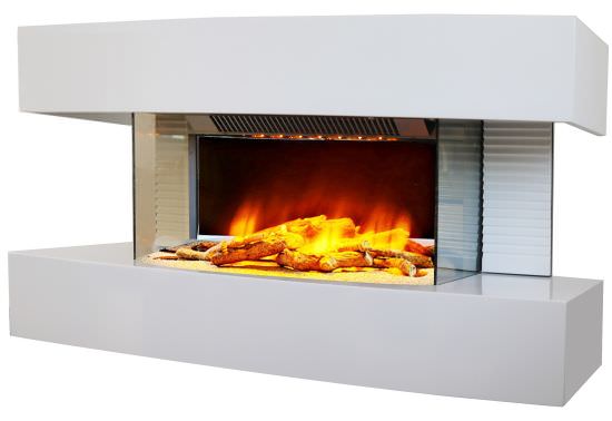 White Lounge floor fireplace