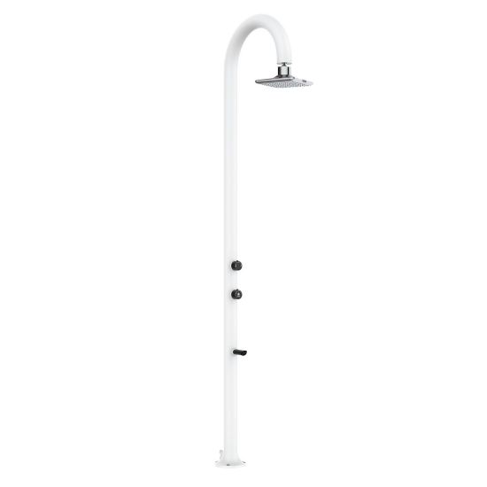 White Aluminum Shower Head Led