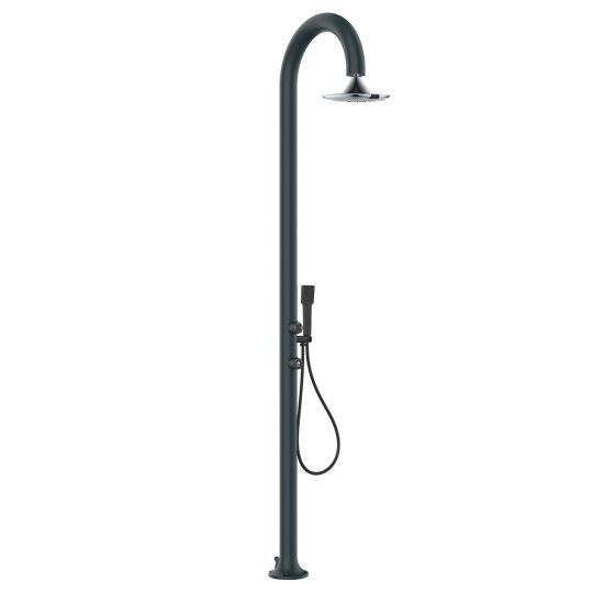 Gray Aluminum Shower With Hand Shower