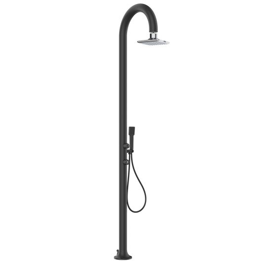 Douche Led En Aluminium Noir Avec Douchette