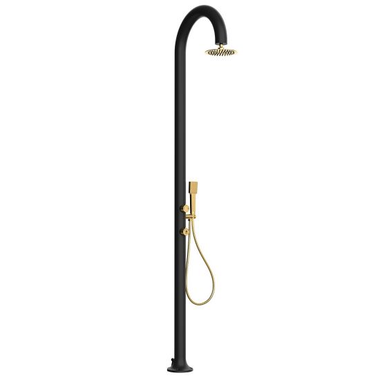 Black Gold Aluminum Shower With Hand Shower