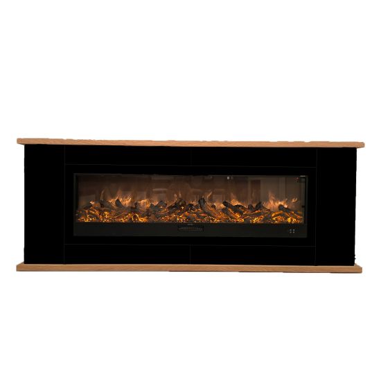 Wood Frame With Electric Fireplace