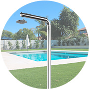 Wide selection of solar and traditional steel showers MADE in ITALY. Ottino value for money.