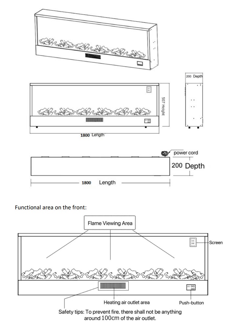 AMIATA FIREPLACE 180