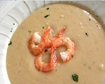 Crema di fagioli gamberi e lavanda