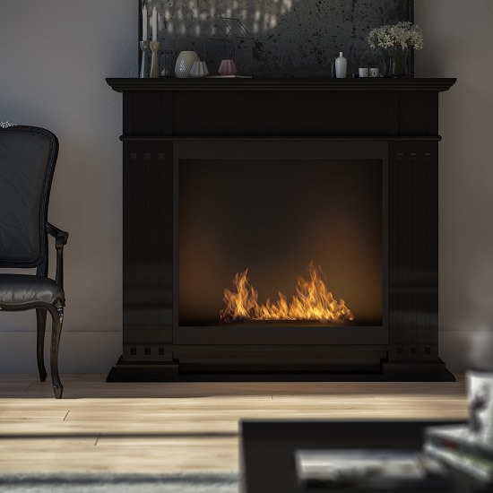 Floor-standing bioethanol fireplace