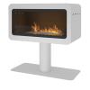 Free standing biofuel fireplace Sined Fire Inecco White Modern stand alone fireplace for interiors and terraces Bioethanol fireplace made of powder-coated steel with front plate made of tempered and toned glass