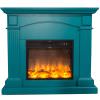 Turquoise floor fireplace