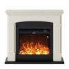 Cream White Floor Standing Fireplace 