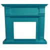 Mdf Wood Frame Cladding For Turquoise Blue Caldera Fireplaces For Electric Insert Caminetto-vulcano Or Existing Burner. Timeless Classic Design. Dimensions