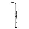 Doccia Da Giardino Sined Budoni Nera Doccia Con Miscelatore e Doccetta Corpo e Accessori In Acciaio Inox Aisi 316l Nero Opaco Fusto Diametro 6 Cm Doccia Per Interno Ed Esterno Con Con Ingresso Acqua Calda e Fredda Dal Basso. h 2210 Mm