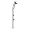 Doccia Ecologica Solare Sined Dafne Bianca Con Soffione Rotondo Da 20 Cm Miscelatore e Rubinetto Lavapiedi Doccia Con Struttura Curva In Alluminio Per Esterno Serbatoio 35 Litri Altezza 226 Cm. Indicata Per Bordo Piscina, Giardino, Beb, Hotels, Campeggi
