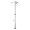 Outdoor Triple Shower With Timed Buttons Made In Italy Multijet All Made Of Stainless Steel Aisi 316l, Guaranteeing Excellent Resistance To Corrosion. Very Thick Base That Guarantees Great Stability And Strength For Anchoring To The Ground.