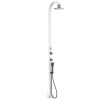 White Polyethylene Shower With Hot And Cold Water With Square I-switch Shower Head With Lcd Thermometer. Double Water Connection, Bottom And Lateral. It Can Be Positioned Outside Or Inside The House. Super Equipped h 223,5 Cm