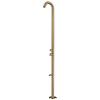 Quartu Outdoor Shower In Brushed Gold Aisi Inox 316l Steel. Shower With Hot And Cold Water Inlet Drum Diameter 60 Mm h 2289 Mm. With Diverter Head Shower And Foot Wash In Steel Aisi 316l Concealed Connections On The Base With C-box System