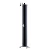 Douche solaire en acier inoxydable made in italy SOLARE MAXI avec mlangeur, capacit du rservoir 120 L. Pendant une journe ensoleille, avec des prlvements rpts, la douche peut dlivrer jusqu' 240 litres d'eau sanitaire  la temprature d'utilisa