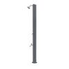 Sined Stainless Steel Solar Heated Slate Grey Shower, Powder Coated With Mixer And Foot Wash, Weather Proof, 28 Liter Tank New Energy Saving Shower Head. Gaskets Designed For Outdoor Use