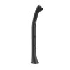 Solar shower Black for garden Shower with round shower head diameter 20 cm Tank 40 Liters Foot wash tap Height 226,6 cm Curved structure in HD Polyethylene with metal accessories balck matt. Limestone filter and cover for the shower, included.