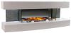 Wall-mounted electric fireplace Efydis Lounge by Efydis Decorative electric fireplace White and Glass with remote control with two slate panels Brazier with Led panel and flame effect with burning embers Power 1000-2000W MDF structure