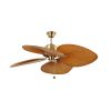 Ventilatore In Stile Coloniale Senza Luce Cuba Corpo In Acciaio Colore Ottone Satinato e 3 Pale Di Abs Colore Marrone Diametro 132 Cm Ventilatore Da Interno a 3 Velocit Non Reversibile Comandabile Mediante Catenelle Telecomando Opzionale
