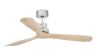 Mpc 33373 Ceiling Fan Without Light Lantau Made Of Steel And With 3 Natural Pine Wooden Blades Diameter 132 Cm 3 Adjustable Speeds Ideal For Large Rooms Remote Control Included